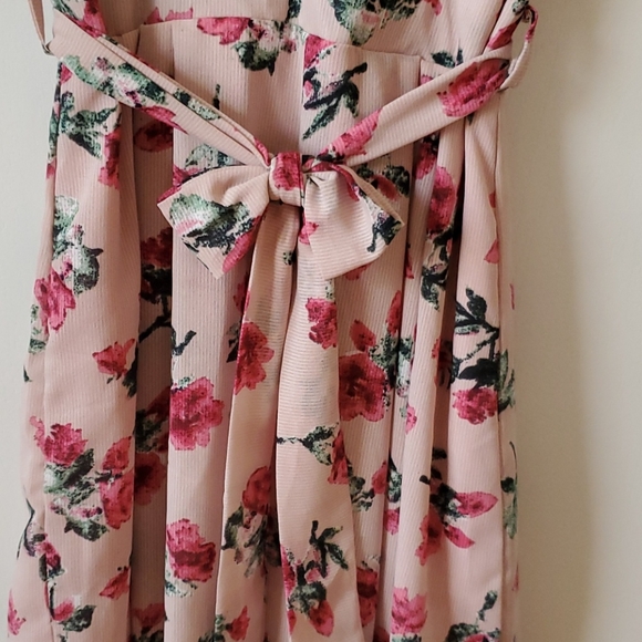 Pink short dress with flowers, for women, size s - Picture 2 of 3
